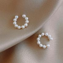 1 Pair Pearl Ear Cuff Clip Earrings Non-Piercing Bone C-shaped Ear Ring Without Puncture Minimalist Earrings for Women Fashion Jewelry 1 pair gray