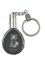 Šilkinis terjeras - pakabukas su šuns nuotrauka, krištolo raktų pakabukas dovanų dėžutėje, unikali Art-Dog dovana skaidri