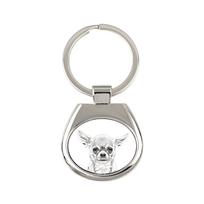 Chihuahua long-haired - keychain with a dog, keychain with a print, personalized pendant from the Art-Dog brand sidabras
