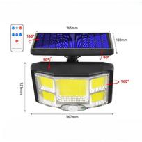 168LED Jutiklis PIR Judesio LED Lempa Lauko Saulės Gatvės Sieninis Šviestuvas su Nuotolinio Valdymo pultu Lauko žmogaus kūno jutimo sieninis šviestuvas, stiprios šviesos kiemo šviestuvas 168COB integrated type