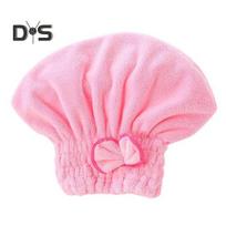 Plaukų džiovinimo kepurė su elastine juostele Super Absorbent Greitai Dry Sutirštėjo Mažiau garbanos Bow Decor Plaukų džiovinimo kepuraitė Džiovinimo Galvos Apvyniojimas Namuose Kelionių Naudoti Vonia rožinė