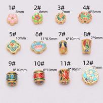 10pcs Color Retention Ancient Gold Beads Six-Character Mantra Loose Beads Small Waist Beads Beaded Diy Handmade Bracelet Jewelry Beads （D88）  1#