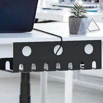 2 Pieces under Desk Cable Management Tray Rack Versatile Hollow Structure for Keeping Desktop white