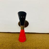 Wall Sconce Mid Century 1950's Black Red  Italian Wall Sconce Diabolo Light Fixture Lamp black