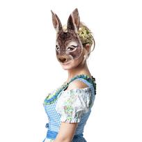 Velykų karnavalinė kaukė Pusė triušio kaukė Maskaradinis rutulinis vaidmenų žaidimas Triušio kaukė gray