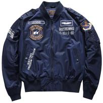Vyriškos žieminės hiphopo storos šiltos striukės karinės motociklo Ma-1 Aviator Pilot Cotton Parka vyriškos beisbolo bombonešio striukės S tamsiai mėlyna spalva
