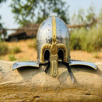 Viking Chainmail Helmet Armor Chain Mail Helmet Medieval Brass Helmet Chainmail Hand forged Armor Helmet Best Gift