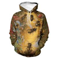 New Design Hoodie Honeycomb Bee 3d Printed Hoodies Men Women Hooded Sweatshirt Pullover Children Long Sleeves Tops Streetwear S brown