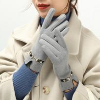 Fashion Women's Gloves Mittens Women's Winter Retro Touch Screen Driving Warm and Windproof One Size