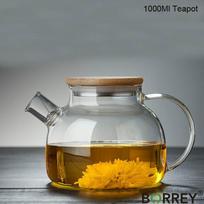 1 l stiklinis arbatinukas karščiui atsparus gėlių arbatos puodas Virdulys Didelis skaidrių vaisių sulčių indelis Keraminiai buitiniai gėrimai 1000Ml Teapot(1pc)