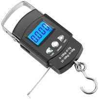Portable Luggage Scale Electronic Weighing Digital Scale Fishing Hanging Hook Scale Tool Fishing Gifts for Men Women gray