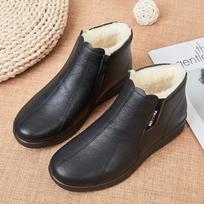 Winter Cotton Shoes Soft Sole Boots Padded Warm Flat Cotton Shoes 41 raudona