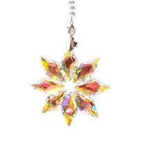80MM Snowflake Suncatcher Chandelier Crystals Prisms Glass Crystal Pendants DIY Handcrafts Hanging Ornament Car Decor Gifts beige