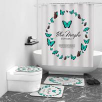 „Butterfly“ skaitmeninė spausdinta dušo užuolaida, blokuojanti vonios kambarį, nepralaidi vandeniui W90cm*L180cm
