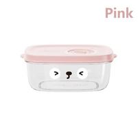 1 Pcs Refrigerator Coarse Grain Rice Sub Packaged Box Portable Sealed Small Food Preservation Box Microwave Oven Heating rožinė