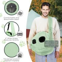 Cat Carrier Bag, Portable Travel Carrier, Multifunctional Puppy Transport, Load žalia