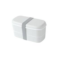 Priešpiečių dėžutė Bento Box Šaldytuvas Šviežiai išlaikoma dėžutė Matinė dvisluoksnė priešpiečių dėžutė Pietų dėžutė pilkšvai balta