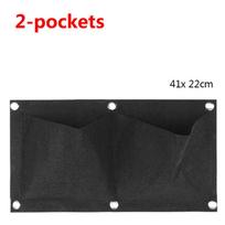 Kišeninis Vertikalus sodas Sieninis Augalų auginimo Krepšiai Sodinimas Juodi Kabantys Vazonai Įrankiai Audinys Gėlės Vidinis Namų Sodas 2pockets 41x 22 black