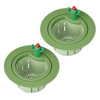 Cactus Kitchen Sink Drain Strainer Easy To Clean Reusable Self-Cleaning Drain Cover Kitchen Sink Protector Drain Basket Decoration beige