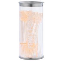 Yousheng 26 vnt. vaisių dantų krapštukai Mini mielos, maistinio plastiko, animaciniai, su angliškais raidėmis, degustacinės desertinės šakutės, virtuvės aksesuaras šviesiai ruda spalva