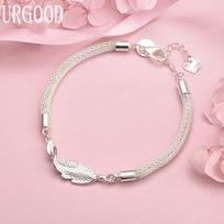 925 sterlingų sidabro tinklelio gyvatės širdies grandinėlė apyrankė madingi vestuvių papuošalai 20CM white