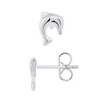 Boucles d'Oreilles - LÉA & ARTHUR - DAUPHIN - Argent 925 - Système Poussettes - Enfants