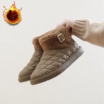 Women's Winter Faux Fur Lining Snow Boots Non-Slip Chunky Platform Warm Fleece Lined Ankle Boots Shoes Comfortable Walking Short Booties for Women 35 chaki