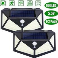 2 pakelių lempa solaire exterieur 100 led de éclairage Détecteur de Mouvement Lumière murale