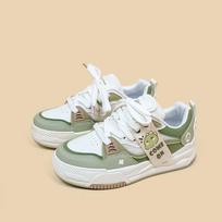 New Kawaii Cute Female Sneakers Green Campus Casual Fashion Women's Shoes Platform Sport Shoes Flat Sole Vulcanized Shoes 35 white