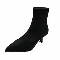 Audinio Šilti Čelsio Batai Ant Kulno Moterims Nauji Žiemos Mados Plonas Kulnas Elastingi Kojinės Batai Laisvalaikio Batai Suede Smailus Pirštas Botas 35