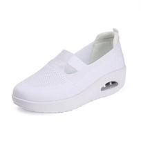 Fly-woven Mesh Breathable Casual Women's Wedge Platform Air Cushion Shoes 42 rožinė