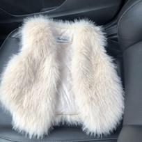 WTEMPO Fashion Coat Vest Women's Fake Fur Vest Fluffy Vest Sleeveless Fuzzy Jacket Waistcoat for Women Winter Fall Gilet One Size smėlis