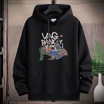 Wagon Pattern Large Size Men Fleece Hoodie Loose Hooded Sportshirt Boys Pullovers XXXL balta