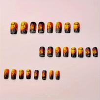24pcs Christmas Press-On Nails Set Glossy Finish with Snow Mountain Festive False Nails for Women