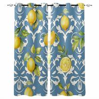 Lemon Leaf Patterns Blackout Curtains For Living Room Bedroom Window Treatment Blinds Drapes W135 x H60cm