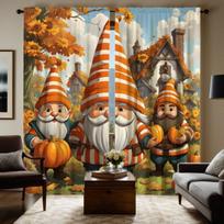 2pcs HD Country Thanksgiving Senior Cabin Sunflower Garden curtain Yellow tie digital printed curtain Home Decor style Decora W52H63inchW132H160cm orange