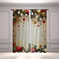 2pcs Festive Red Flower and Leaf Polyester Blackout Curtains for Various Room Types Christmas Home Decor Theme W100cmxH250cm 2PCS&hook