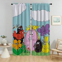 Halloween Decoration Les Barbapapa Curtains for Living Room Curtain Home Interior Curtains 2 Pieces Tulle for Bedroom Partition W50xH70cmx2pcs