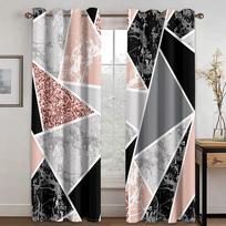 Modern Abstract Gilter Marble Texture Thick Blackout Curtains for Living Room Bedroom Various Color Patterns High Shading Drapes W55 X H120cm X 2&HOOK