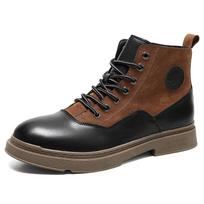 Fashion Men's high top shoes Fashion designer style leisure party Daily office Outdoor motorcycle casual men's High quality boots 38 ruda