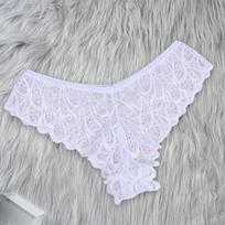 Moteriškos kelnaitės Besiūlės nėrinių apatinės kelnaitės Patogios kelnaitės apatinis trikotažas su gėlių kraštu, bikini apatinis trikotažas S juoda