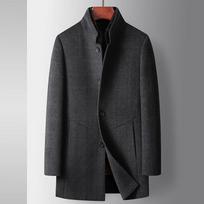 Autumn and Winter Mink Stand-up Collar Down Removal Liner Middle-aged Business Double-sided Warm Wool Jacket 175 black