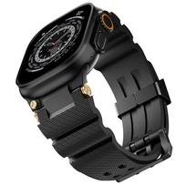 Vyriškas silikoninis dirželis Apple Watch 49mm 46mm 45mm 44mm 42mm prabangus sportinis dirželis Iwatch Series 10 9 8 7 6 5 4 Se Ultra 1 2 apyrankė Ultra 1/2 49mm gray