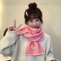 Korean Single Fragrant Granny Style Lock Hem Vintage Small Scarf Short Scarf Thickened Student Warm Neck Male And Female Winter Student Tide šviesiai pilka spalva