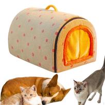 Indoor Pet House Dog Enclosed Warm Bed Kennel for Chihuahua Puppy mėlyna