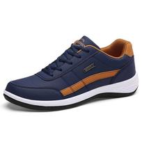 Fashion Sneakers for Men Lace-up Casual Men Tenis Shoes Lightweight Breathable Non-Slip Men's Flats Footwear Vulcanized Shoes Big Size 38 mėlyna