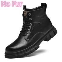 Fashion Comfortable Men's Shoes Designer Genuine Leather Chelsea Ankle Boots Men Shoes Thick Sole Casual Motorcycle Boots Male Business 37
