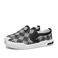 Fashion Vintage Print Canvas Loafers Men Slip on Casual Shoes Men Comfortable Men's Vulcanised Shoes Flat sneakers 2024 chaussure hommes 39 gray