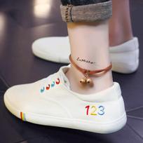 Fashion 123 Style Fashion Round Toe Women Flat Sneakers Mixed Colors Sewing Female Flat Casual Shoes Lace Up Women Canvas Shoes 5 balta