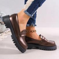 Fashion 2024 Women Platform Vintage Shoes Oxford Shoes Autumn Vintage Bronze PU Leather Loafers Women Fashion Female Thick Sole Shoes 35 ruda